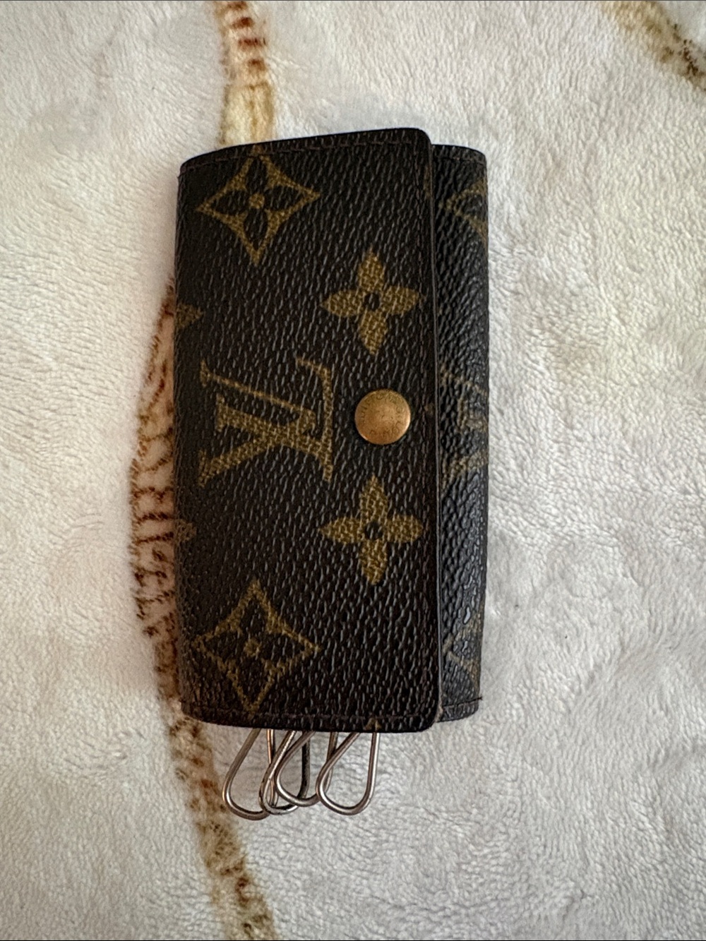 Louis Vuitton Monogram Key Holder Wallet in Brown and Gold
